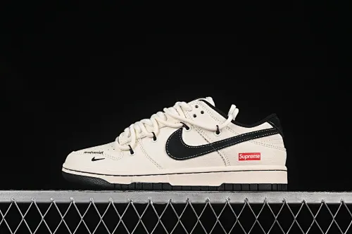 All categories Nk SB Dunk Series Nk SB Dunk Low High-end customized low-top sneakers Nike SB Dunk Low Sup series Strap off-white and black hook Anniversary high-end customized low-top casual sneakers YX5066-282